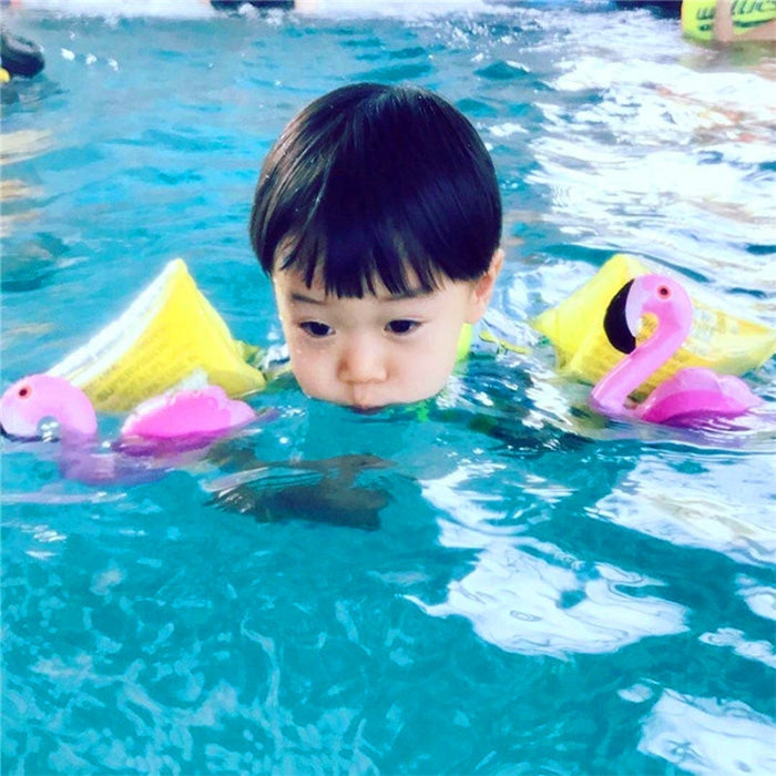 Bambini Gonfiabili a Forma di Fenicottero Bracciali Maniche di Galleggiamento Ali d'Acqua Nuoto Galleggianti, Dimensioni: 16x20x15cm, Flamingo Shape
