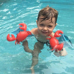 Bambini gonfiabili a forma di granchi rossi bracciali maniche galleggianti ali d'acqua galleggianti per il nuoto, dimensioni: 16x20x15 cm, Crabs Shape