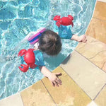 Bambini gonfiabili a forma di granchi rossi bracciali maniche galleggianti ali d'acqua galleggianti per il nuoto, dimensioni: 16x20x15 cm, Crabs Shape
