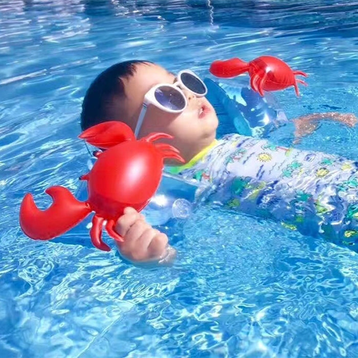 Bambini gonfiabili a forma di granchi rossi bracciali maniche galleggianti ali d'acqua galleggianti per il nuoto, dimensioni: 16x20x15 cm, Crabs Shape