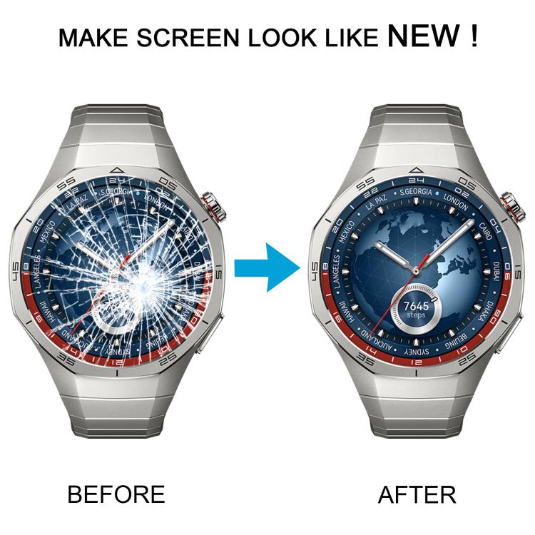 Vetro esterno in zaffiro originale per lo schermo frontale di Huawei Watch GT 5 Pro 46mm, For Huawei Watch GT 5 Pro 46mm(Original,Black)