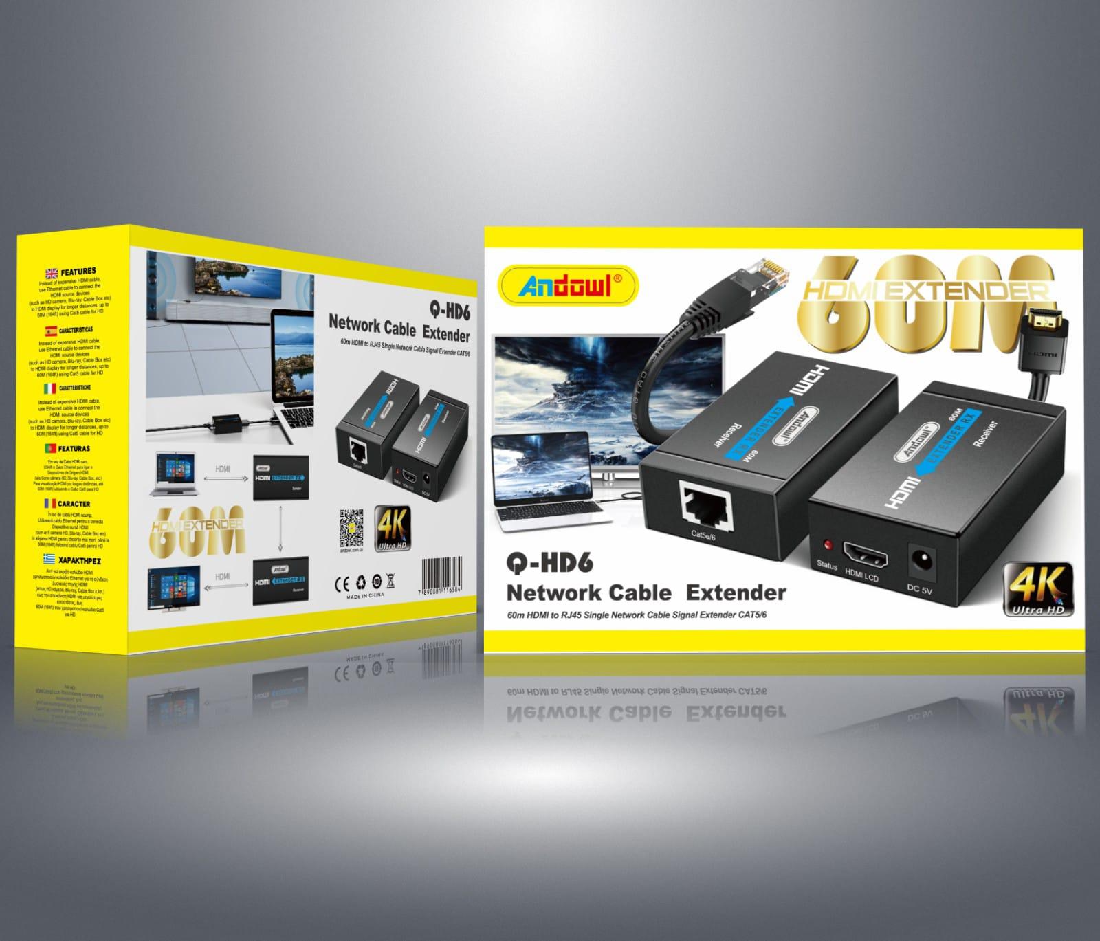 Extender HDMI Ethernet 60 metri Q-HD6 7890081116584 Z969