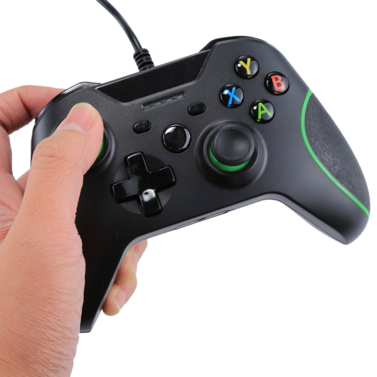Controller di gioco USB cablato Gamepad per console XBOX ONE / PC / laptop, lunghezza cavo: circa 2,1 m, HSY-008 (Black), HSY-008