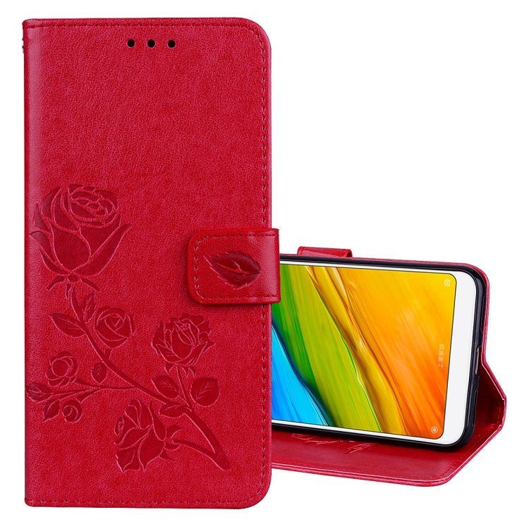 Per Xiaomi Redmi 5 Plus Custodia in pelle PU ambientale con vibrazione orizzontale in rilievo rosa con supporto, slot per carte e portafoglio, For Xiaomi Redmi 5 Plus, For Redmi 5 Plus