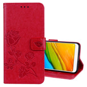 Per Xiaomi Redmi 5 Custodia in pelle PU ambientale con vibrazione orizzontale in rilievo rosa con supporto, slot per schede e portafoglio, For Xiaomi Redmi 5, For Redmi 5