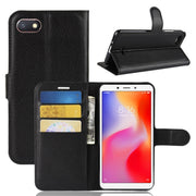 Custodia in pelle a libro orizzontale Litchi Texture per Xiaomi Redmi 6A, con portafoglio, supporto e slot per carte, For Redmi 6A