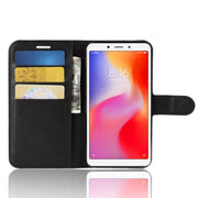 Custodia in pelle a libro orizzontale Litchi Texture per Xiaomi Redmi 6A, con portafoglio, supporto e slot per carte, For Redmi 6A