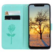 Custodia in pelle PU con vibrazione orizzontale in rilievo rosa per Xiaomi Pocophone F1, con supporto, slot per schede e portafoglio, For Poco F1, For Xiaomi Poco F1