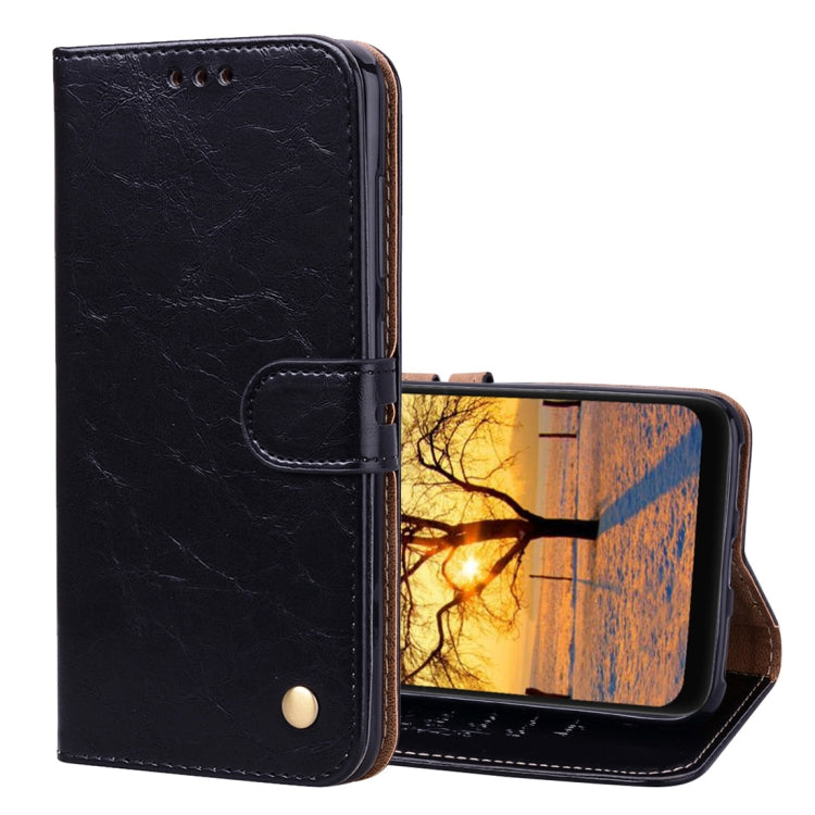 Custodia in pelle a vibrazione orizzontale con struttura in cera d'olio stile business per Xiaomi Pocophone F1, con supporto, slot per schede e portafoglio, For Xiaomi Poco F1