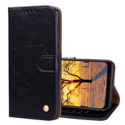 Custodia in pelle a vibrazione orizzontale con struttura in cera d'olio stile business per Xiaomi Pocophone F1, con supporto, slot per schede e portafoglio, For Xiaomi Poco F1