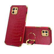 Per Xiaomi Mi 11 Custodia in pelle magnetica con motivo a coccodrillo in TPU galvanizzato 6D con supporto per anello, For Xiaomi Mi 11