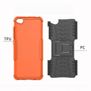 Tyre Texture TPU+PC Custodia protettiva antiurto per Xiaomi Redmi Go, con supporto, For Xiaomi Redmi Go