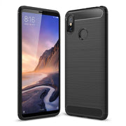 Custodia in TPU antiurto in fibra di carbonio con trama spazzolata per Xiaomi Mi Max 3, For Xiaomi Mi Max 3
