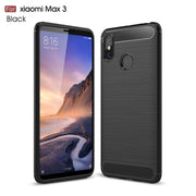 Custodia in TPU antiurto in fibra di carbonio con trama spazzolata per Xiaomi Mi Max 3, For Xiaomi Mi Max 3