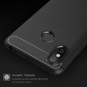Custodia in TPU antiurto in fibra di carbonio con trama spazzolata per Xiaomi Mi Max 3, For Xiaomi Mi Max 3