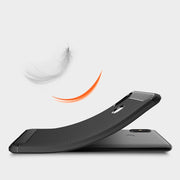 Custodia in TPU antiurto in fibra di carbonio con trama spazzolata per Xiaomi Mi Max 3, For Xiaomi Mi Max 3