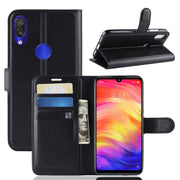 Custodia in pelle Flip orizzontale con texture Litchi per Xiaomi Redmi Note 7, con portafoglio e porta carte di credito, For Redmi Note 7