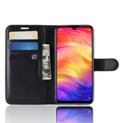 Custodia in pelle Flip orizzontale con texture Litchi per Xiaomi Redmi Note 7, con portafoglio e porta carte di credito, For Redmi Note 7