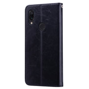 Custodia in pelle flip orizzontale con struttura in cera d'olio stile business per Xiaomi Redmi 7, con supporto, slot per schede e portafoglio, For Xiaomi Redmi 7