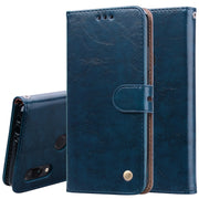 Custodia in pelle flip orizzontale con struttura in cera d'olio stile business per Xiaomi Redmi 7, con supporto, slot per schede e portafoglio, For Xiaomi Redmi 7