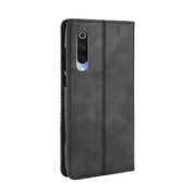 Custodia in pelle con chiusura orizzontale con fibbia magnetica e texture retrò per Xiaomi Mi 9, con supporto, slot per carte e portafoglio, For Xiaomi Mi 9