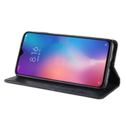 Custodia in pelle con chiusura orizzontale con fibbia magnetica e texture retrò per Xiaomi Mi 9, con supporto, slot per carte e portafoglio, For Xiaomi Mi 9