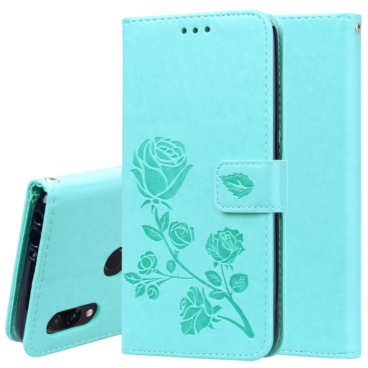 Custodia in pelle PU con chiusura orizzontale in rilievo rosa per Xiaomi Redmi 7, con supporto, slot per carte e portafoglio, For Xiaomi Redmi 7
