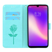 Custodia in pelle PU con chiusura orizzontale in rilievo rosa per Xiaomi Redmi 7, con supporto, slot per carte e portafoglio, For Xiaomi Redmi 7