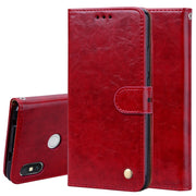 Custodia in pelle a conchiglia orizzontale con struttura in cera d'olio stile business per Xiaomi Redmi S2, con supporto, slot per schede e portafoglio, For Xiaomi S2