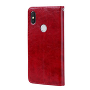 Custodia in pelle a conchiglia orizzontale con struttura in cera d'olio stile business per Xiaomi Redmi S2, con supporto, slot per schede e portafoglio, For Xiaomi S2
