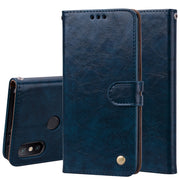 Custodia in pelle flip orizzontale con struttura in cera d'olio stile business per Xiaomi Mi 6X / A2, con supporto e slot per schede e portafoglio, For Xiaomi Mi 6X, For Xiaomi Mi 6X / A2