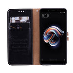 Custodia portafoglio in pelle flip per Xiaomi Redmi Note 5 Pro