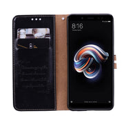 Custodia in pelle flip orizzontale con struttura in cera d'olio stile business per Xiaomi Redmi Note 5 Pro, con supporto, slot per schede e portafoglio, For Xiaomi Note 5 Pro