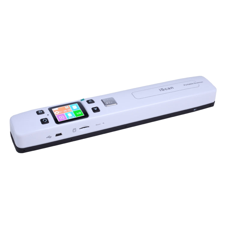 Scanner portatile portatile per documenti mobili a doppio rullo iScan02 con display a LED, supporto 1050 DPI / 600 DPI / 300 DPI / PDF / JPG / TF, iScan02 White, iScan02 Black