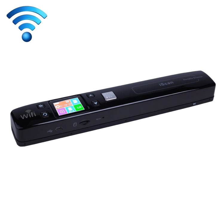 Scanner portatile portatile per documenti mobili a doppio rullo iScan02 WiFi con display a LED, supporto 1050 DPI / 600 DPI / 300 DPI / PDF / JPG / TF, WiFi iScan02 Black, WiFi iScan02 White