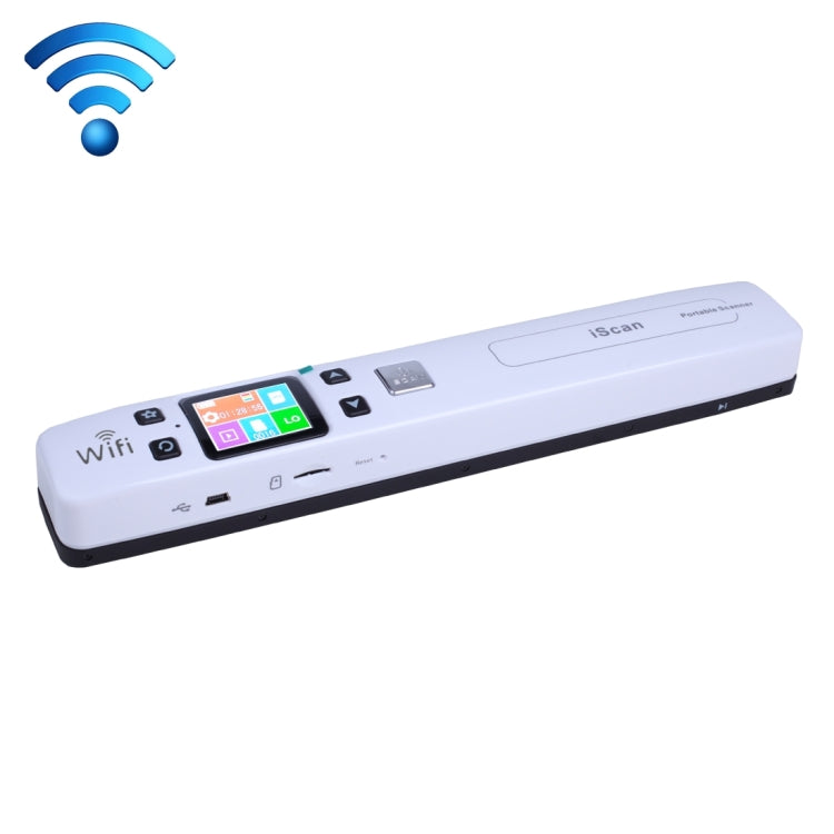 Scanner portatile portatile per documenti mobili a doppio rullo iScan02 WiFi con display a LED, supporto 1050 DPI / 600 DPI / 300 DPI / PDF / JPG / TF, WiFi iScan02 Black, WiFi iScan02 White