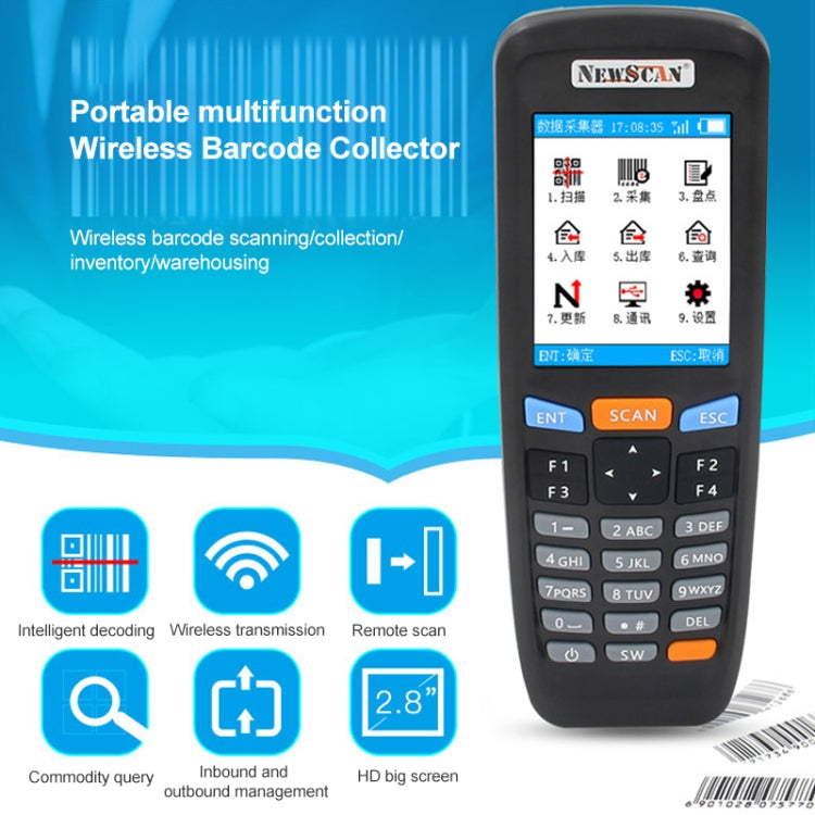 Scanner codici a barre wireless NEWSCAN NS6606T con display 2,8"