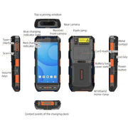 Terminale dati industriale portatile IP65 da 5,5 pollici con Android 10 e scanner di codici a barre, stile: RFID UHF, RFID UHF