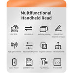 Lettore Bluetooth portatile RFID UHF a lungo raggio con chip E710, stile: migliorato + testina 2D, Enhanced + 2D Head, EU Plug, Enhanced + 2D Head, US Plug, Enhanced + 2D Head, UK Plug