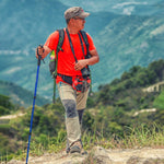 Tre bastoncini da trekking all'aperto retrattili da 132 cm telescopici, Red#132cm, Blue#132cm, Silver#132cm, Black#132cm
