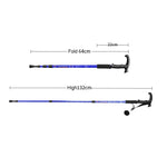Tre bastoncini da trekking all'aperto retrattili da 132 cm telescopici, Red#132cm, Blue#132cm, Silver#132cm, Black#132cm