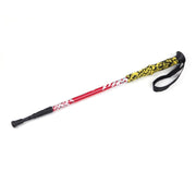 Bastoncini da trekking in alluminio per esterni portatili regolabili in altezza da 135 cm, Red#135cm, Green#135cm