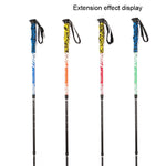 Bastoncini da trekking in alluminio per esterni portatili regolabili in altezza da 135 cm, Red#135cm, Green#135cm
