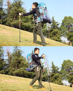Bastoncini da trekking in alluminio per esterni portatili regolabili in altezza da 135 cm, Red#135cm, Green#135cm
