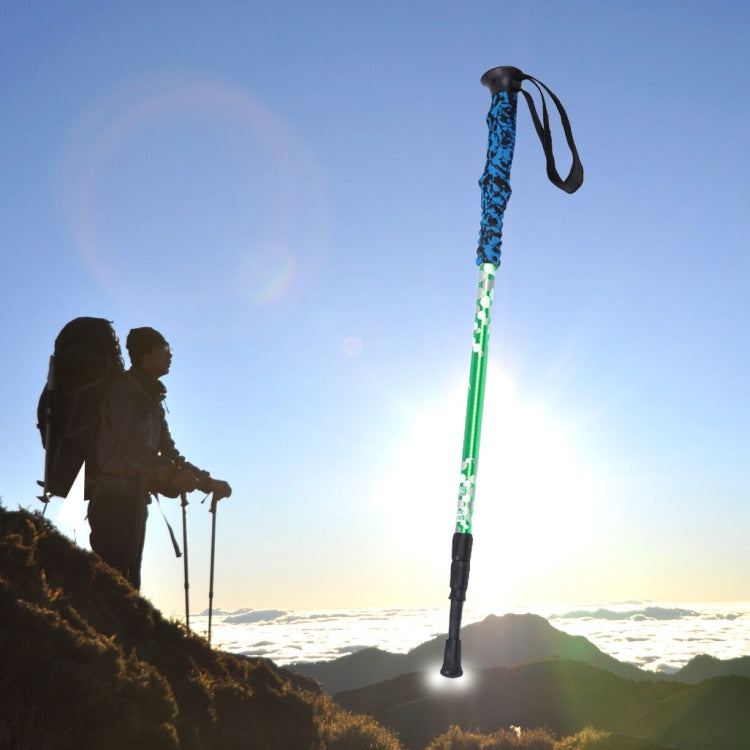 Bastoncini da trekking in alluminio per esterni portatili regolabili in altezza da 135 cm, Red#135cm, Green#135cm