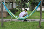 Amaca in tela per esterni a righe, letto a dondolo allargabile per due persone, dimensioni: 190 cm x 150 cm, 190cm x 150cm (Blue), 190cm x 150cm (Red+Yellow), 200 x 150cm (Blue+Yellow)