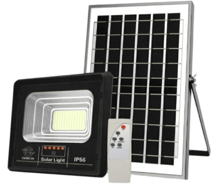 Faretto LED solare 100W IP66 6500k luce fredda con telecomando 6971943203213 JT-91001-YY100W Z210