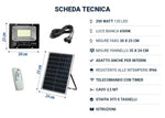 Faretto LED solare 200W IP66 6500k luce fredda con telecomando 6971943203220  JT-91001-YY200W Z220