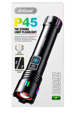 Torcia LED ricaricabile USB impermeabile con display 8053120216365 P45 Z248