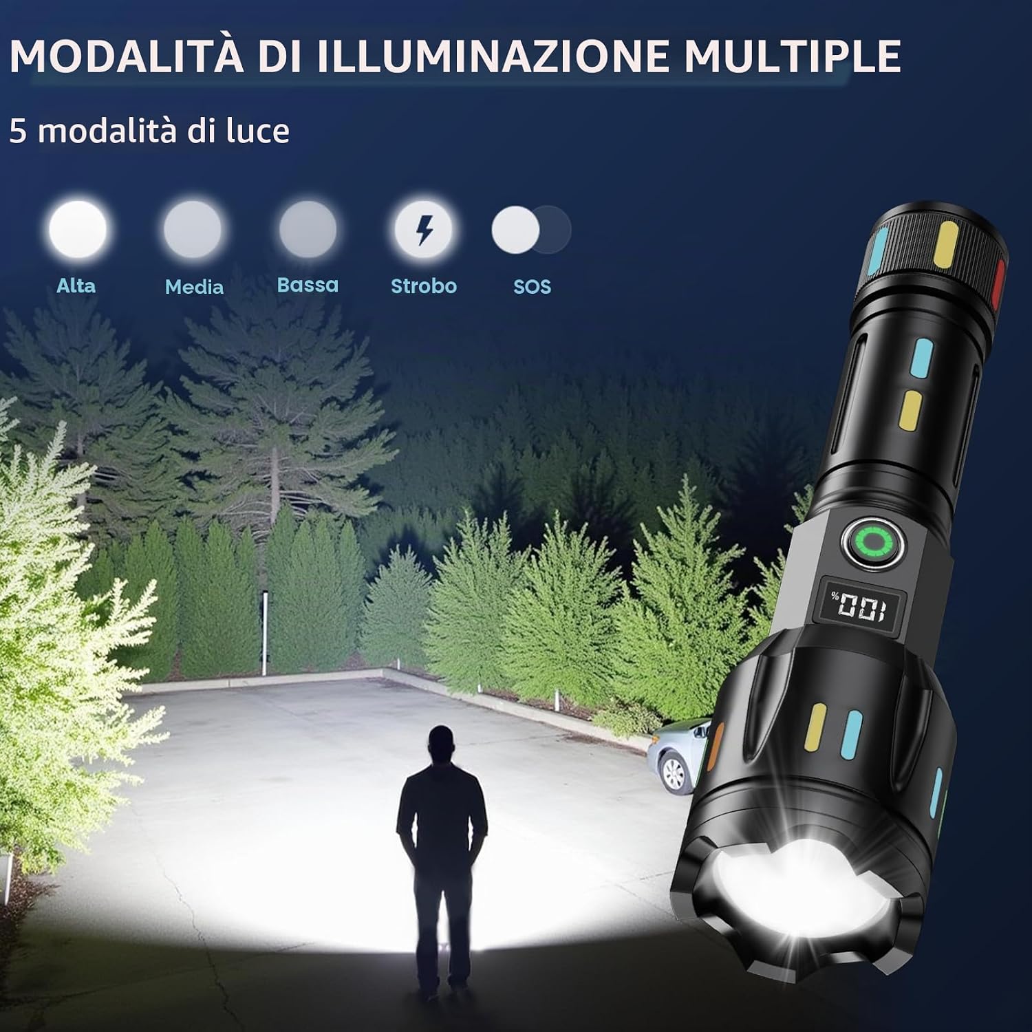 Torcia LED ricaricabile LE-324 10W con zoom e power bank 69201560003243 Z250
